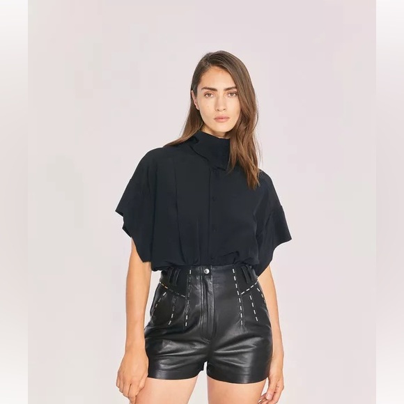 IRO Tops - New without tag IRO Manly Silk Blouse in black size FR 36 or US 4 short sleeve